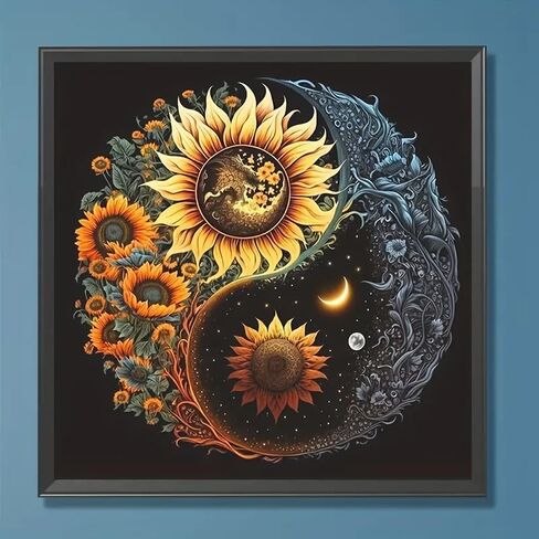 CXYQLC DIY 5D مجموعات الطلاء الماسي للبالغين الماس ArtSunflower Tai Chi الماس اللوحة الحفر الكامل كريستال حجر الراين التطريز الحرفية مجموعات لهدايا ديكور الحائط المنزلي 11.8 × 11.8 بوصة in Kuwait