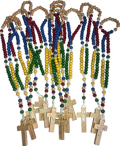 Holy Land Market Colorful Wooden Rosary for Hanging or Praying - 5 Colors in Saudi Arabia