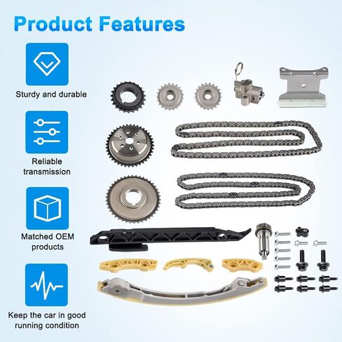 مجموعة سلسلة توقيت المحرك WATERWICH مع ضرس شداد دليل السلسلة متوافق مع Buick Chevy GMC Terrain Pontiac Saturn لاستبدال 94201S 9-4201S in Saudi Arabia