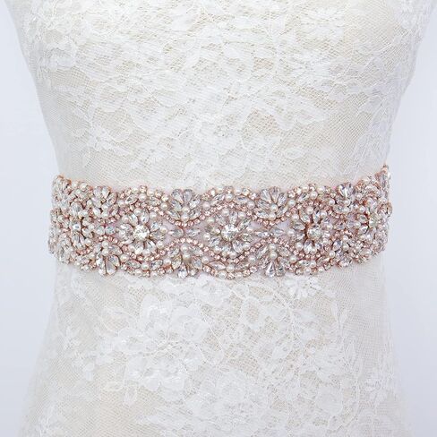 Pardecor Wedding Belt Rhinestone Belt Bridal Wedding Dress Sash Trim Rhinestone Applique Dress Belt Crystal Sash Accessories in Kuwait