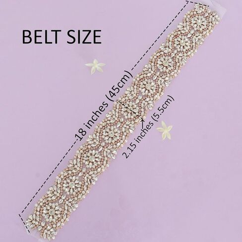 Pardecor Wedding Belt Rhinestone Belt Bridal Wedding Dress Sash Trim Rhinestone Applique Dress Belt Crystal Sash Accessories in Kuwait