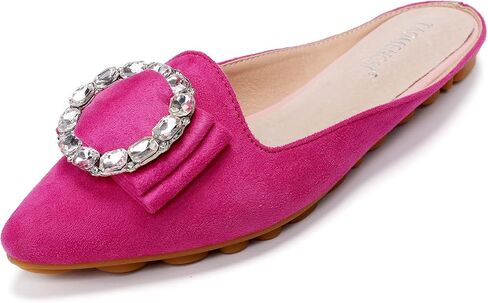 VYKF Mules for Women Flats Comfortable Slip on Backless Loafers Closed Toe Slides Women's Pointed Toe Mules Shoes in Kuwait