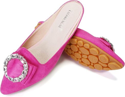 VYKF Mules for Women Flats Comfortable Slip on Backless Loafers Closed Toe Slides Women's Pointed Toe Mules Shoes in Kuwait