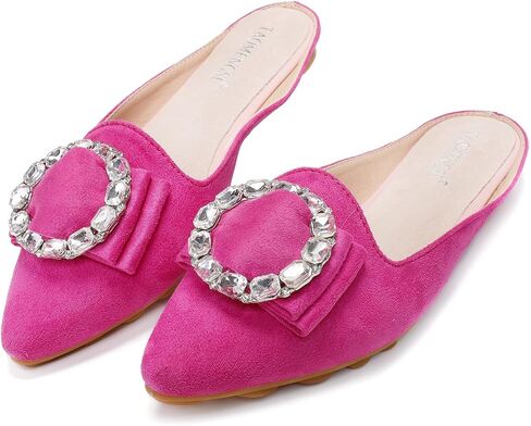 VYKF Mules for Women Flats Comfortable Slip on Backless Loafers Closed Toe Slides Women's Pointed Toe Mules Shoes in Kuwait