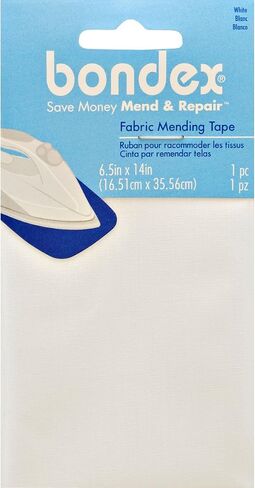 Iron-On Mending Fabric, 0.32 Oz, Quick & Easy No-Sew Repair Solution, Polyester Patch, 6.5"X14" - Bundle with Westlake Art Embroidery Scissors, Iron On Mending Patches, White [Pack of 3] in Saudi Arabia