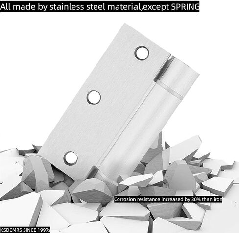 3.5" Self-Closing Stainless Steel Hinges,3-1/2 inch x 3 1/2 Inch Heavy Duty Spring Loaded Automatic Adjustable to Close Door Hinge with Square Corner (Matte Black-2PACK) in Kuwait