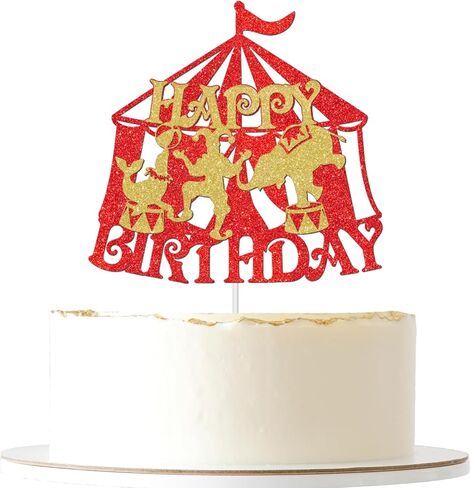 السيرك عيد ميلاد سعيد كعكة توبر، كرنفال موضوع حديقة الحيوان الحيوانات عيد ميلاد كعكة الديكور، أطفال بنين بنات تفضل عيد ميلاد لوازم الديكور الطرف in Kuwait