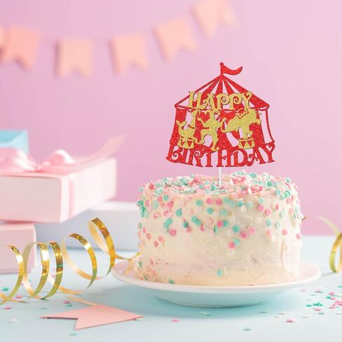 السيرك عيد ميلاد سعيد كعكة توبر، كرنفال موضوع حديقة الحيوان الحيوانات عيد ميلاد كعكة الديكور، أطفال بنين بنات تفضل عيد ميلاد لوازم الديكور الطرف in Kuwait