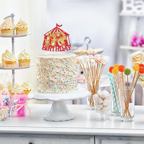 السيرك عيد ميلاد سعيد كعكة توبر، كرنفال موضوع حديقة الحيوان الحيوانات عيد ميلاد كعكة الديكور، أطفال بنين بنات تفضل عيد ميلاد لوازم الديكور الطرف in Kuwait