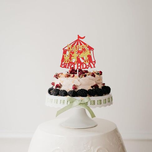 السيرك عيد ميلاد سعيد كعكة توبر، كرنفال موضوع حديقة الحيوان الحيوانات عيد ميلاد كعكة الديكور، أطفال بنين بنات تفضل عيد ميلاد لوازم الديكور الطرف in Kuwait