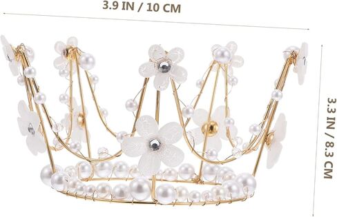 COHEALI 1pc Crown Cake Decorating Princess Decorations Pearl Cake Decoration Wedding Decorations Crystal Tiara Small Hair Decor Cake Ornament Birthday Items Birthday Cake Bride Plastic in Saudi Arabia