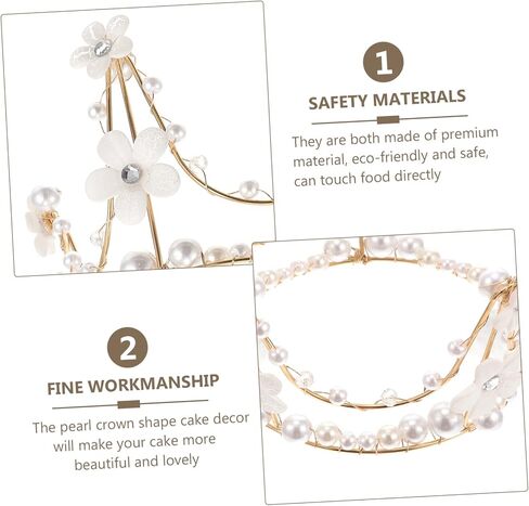 COHEALI 1pc Crown Cake Decorating Princess Decorations Pearl Cake Decoration Wedding Decorations Crystal Tiara Small Hair Decor Cake Ornament Birthday Items Birthday Cake Bride Plastic in Saudi Arabia