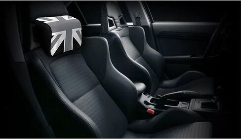 DABOK Union Jack Neck Pillow Memory Foam Cushion Car Headrest Pillow Support C Type Cushion for The Resting Neck Pain Relief Car Seat Curve Comfort and Reduce Driving Fatigue (Gray) in Saudi Arabia