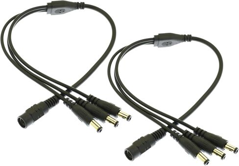 2-Pack Y-Splitter DC Power Cable 12V, 1 Female to 2 Male, 5.5mm x 2.1mm, Extension Cord for CCTV, LED Strips, Routers, 11.6inch in Saudi Arabia