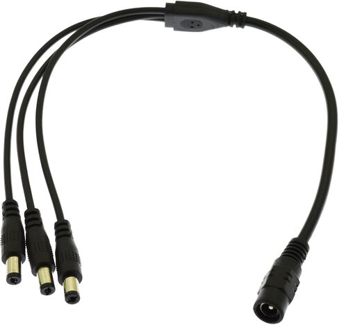 2-Pack Y-Splitter DC Power Cable 12V, 1 Female to 2 Male, 5.5mm x 2.1mm, Extension Cord for CCTV, LED Strips, Routers, 11.6inch in Saudi Arabia