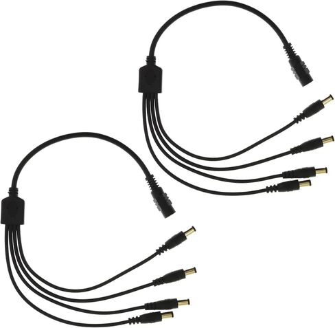 2-Pack Y-Splitter DC Power Cable 12V, 1 Female to 2 Male, 5.5mm x 2.1mm, Extension Cord for CCTV, LED Strips, Routers, 11.6inch in Saudi Arabia
