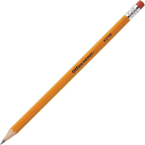 أقلام رصاص خشبية من العلامة التجارية Office Depot، غير مشحذ، 2 رصاص متوسط ​​HB، أصفر، عبوة من 12 قطعة in Saudi Arabia