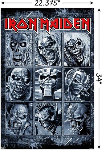 Trends International Iron Maiden - ملصق حائط شبكي، 22.375 بوصة × 34 بوصة، نسخة غير مؤطرة in Saudi Arabia