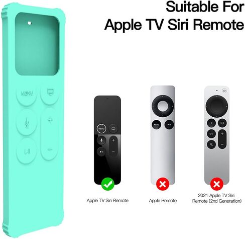 AWINNER Protective Case Compatible for Apple TV 4K 5th / 4th Gen Remote/HD Siri Remote (1st Generation) - Lightweight [Anti Slip] Shock Proof Silicone Cover for Apple TV Siri Remote Controller (Cyan) in Saudi Arabia