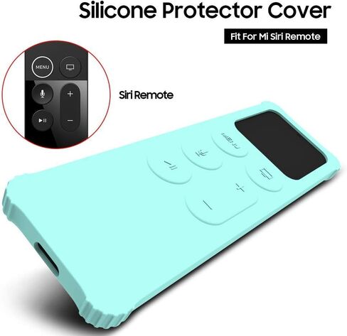 AWINNER Protective Case Compatible for Apple TV 4K 5th / 4th Gen Remote/HD Siri Remote (1st Generation) - Lightweight [Anti Slip] Shock Proof Silicone Cover for Apple TV Siri Remote Controller (Cyan) in Saudi Arabia