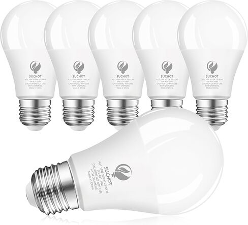 لمبة إضاءة LED A21، مصابيح إضاءة مكافئة 150 وات، ضوء نهاري 19 وات 5000 كيلفن، 2300 لومن، لمبة LED غير قابلة للتعتيم، قاعدة قياسية E26 للأماكن الداخلية والخارجية، قائمة ETL موفرة للطاقة، 6 عبوات in Saudi Arabia