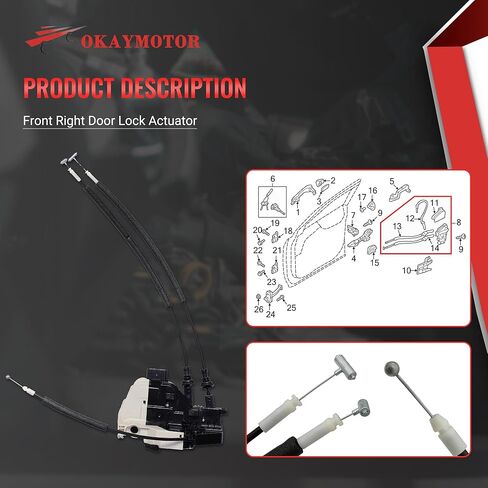 مشغل قفل الباب الأمامي الأيمن لـ 2013-2019 Hyundai Santa Fe 2.0L 2.4L 813202W010 81320-2W010 in Saudi Arabia