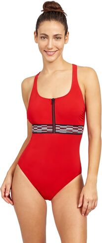 Gottex Women's Free Sport Sprint Solid Round Neck One Piece Swimsuit with Zip in Saudi Arabia