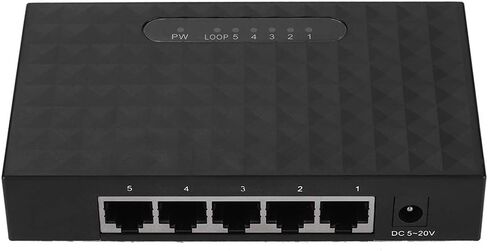 Sonew Gigabit Ethernet Switch, 5 Port Fast 10/100/1000Mbps Ethernet LAN Hub Network Gigabit Switch, Full/Half Duplex Adaptive Mode, Black(US Plug) in Saudi Arabia