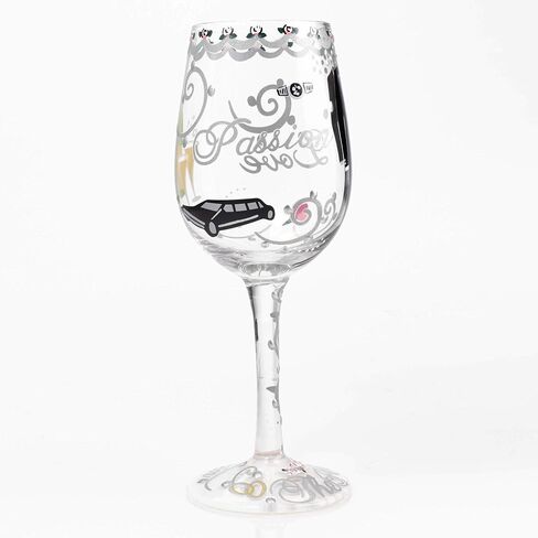 Enesco Designs by Lolita Groom Artisan-Blown, 15 oz. Wine Glass, 15 Ounces, Multi color in Saudi Arabia