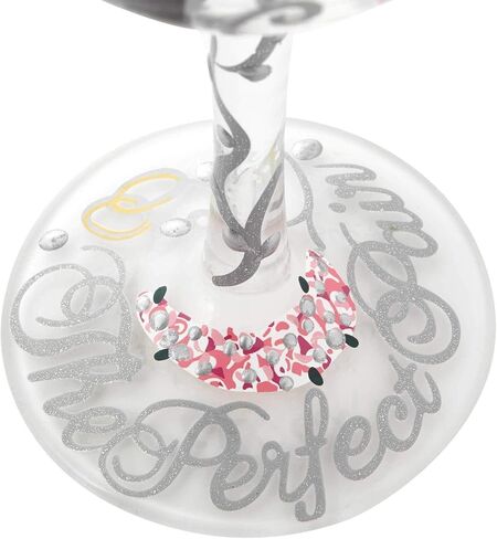 Enesco Designs by Lolita Groom Artisan-Blown, 15 oz. Wine Glass, 15 Ounces, Multi color in Saudi Arabia