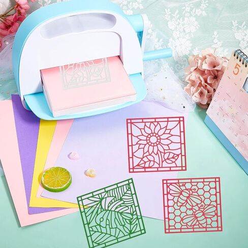 GLOBLELAND Metal Stained Flower Glass Cut Dies Peacock and Bee Embossing Template Sunflower and Turtle Leaf Die Cuts for Scrapbooking for Card DIY Craft in Saudi Arabia