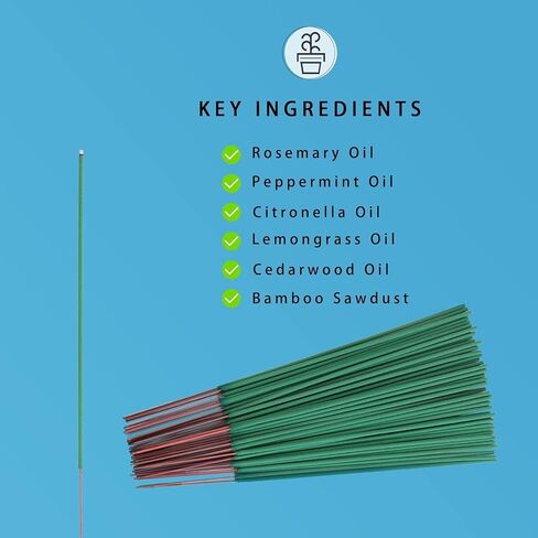 120 PCS Mosquito Repellent Incense Sticks Outdoor Patio - DEET Free - Lemongrass Oil - Natural Citronella Incense Sticks for Camping, Patio, Hiking,etc in Saudi Arabia