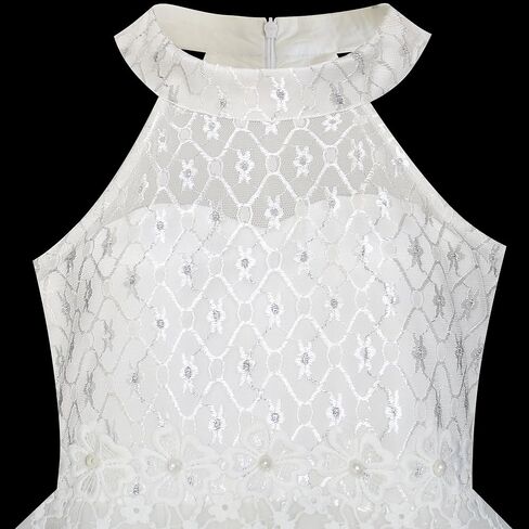 Sunny Fashion Flower Girls Dress Lace Sequins Sparkling Wedding Bridesmaid in Saudi Arabia