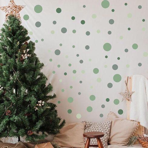 ملصقات حائط منقطة باللون الأخضر - ملصقات ديكور حائط خضراء، ديكورات حائط لغرفة الأطفال، ملصق حائط لغرفة نوم الأطفال وغرفة المعيشة والفصول الدراسية وديكور غرفة اللعب (ملصق منقطة باللون الأخضر) in Kuwait