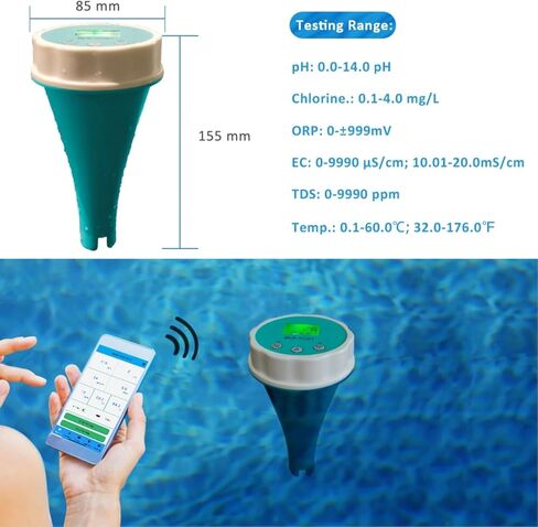 BLE YC01 Pool Monitor PH TDS EC ORP CL e Temperature 6 in 1 Detector Water Quality Tester in Saudi Arabia