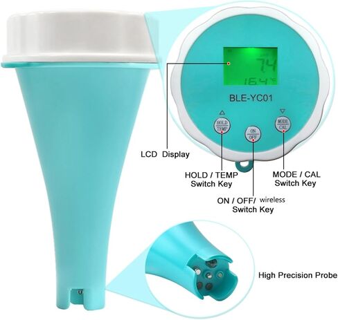 BLE YC01 Pool Monitor PH TDS EC ORP CL e Temperature 6 in 1 Detector Water Quality Tester in Saudi Arabia