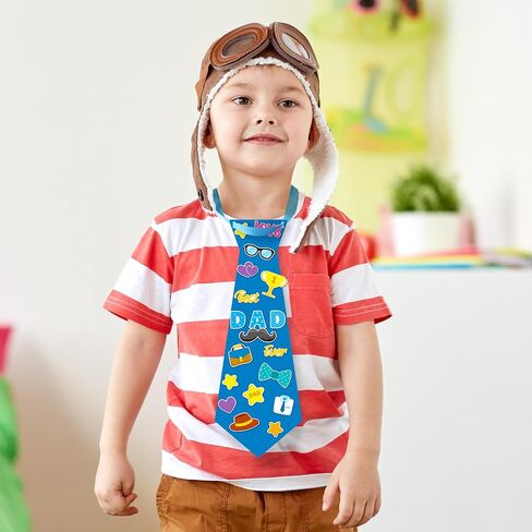 مجموعة أدوات ربطات العنق لعيد الأب من WATINC - 24 قطعة من ربطات العنق الإسفنجية للأطفال، DIY I Love You Dad Craft Gifts، اصنع ربطة عنق عيد الأب الخاصة بك للأنشطة الممتعة في الفصول المدرسية ومستلزمات الحفلات المنزلية in Saudi Arabia