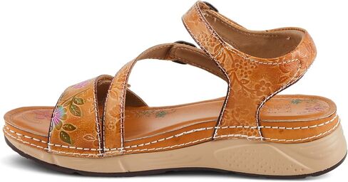 Spring Step L'Artiste Women's Anneka Hand-Painted Athleisure Sandals - Lightweight Floral Design with Adjustable Hook and Loop Closures in Saudi Arabia