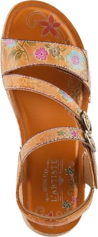 Spring Step L'Artiste Women's Anneka Hand-Painted Athleisure Sandals - Lightweight Floral Design with Adjustable Hook and Loop Closures in Saudi Arabia