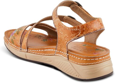Spring Step L'Artiste Women's Anneka Hand-Painted Athleisure Sandals - Lightweight Floral Design with Adjustable Hook and Loop Closures in Saudi Arabia