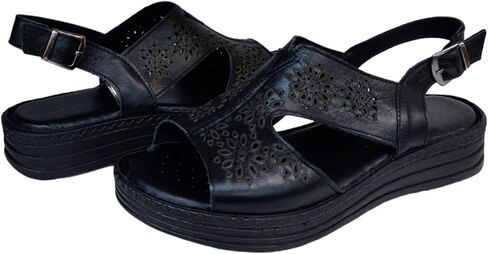Alice Women's Comfortable, Leather Sling Back Sandal with Extra Cushioned Soft Footbed in Saudi Arabia