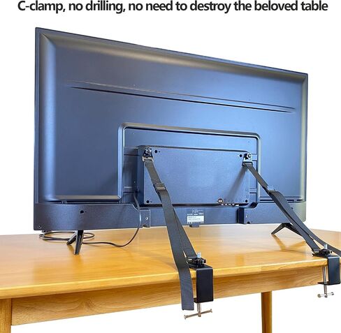 Adjustable No Drill TV Safety Straps,Anti-Tip Strap for Flat Screens,TV Anchors for TV Stands,TV Security Strap for Baby Proofing, Television Stabilizer (1 C-Clamp) in Saudi Arabia