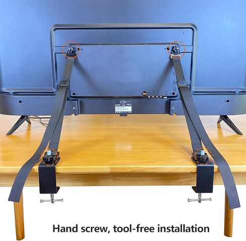 Adjustable No Drill TV Safety Straps,Anti-Tip Strap for Flat Screens,TV Anchors for TV Stands,TV Security Strap for Baby Proofing, Television Stabilizer (1 C-Clamp) in Saudi Arabia