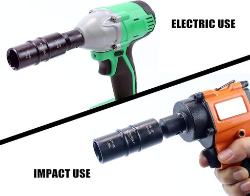 SEKETMAN 5 PCS 1/2-Inch Drive Impact Socket Set, Flip Socket Set, CR-MO Steel, Includes 3-Inch Extension Bar, SAE and Metric Sizes, 5 Pieces in Kuwait