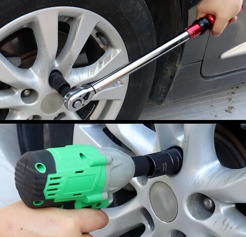 SEKETMAN 5 PCS 1/2-Inch Drive Impact Socket Set, Flip Socket Set, CR-MO Steel, Includes 3-Inch Extension Bar, SAE and Metric Sizes, 5 Pieces in Kuwait