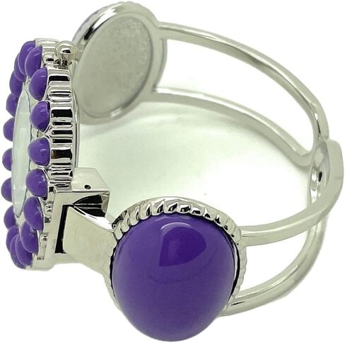Ladies Silver Metal Bangle Cuff Fashion Watch with Stones Pearl Dial in Kuwait
