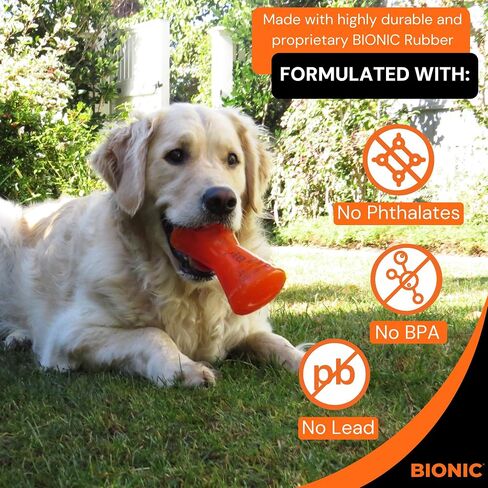 لعبة BIONIC Bone Dog Toy، متوسطة - لعبة مضغ تفاعلية للكلاب تصمد أمام أصعب المضغ، للكلاب التي يتراوح وزنها بين 15-35 رطلاً. (7-15 كجم) in Kuwait