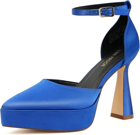 JENN ARDOR Women’s Chunky Platform High Block Heels Pointed Closed Toe Ankle Strap Comfortable Sexy Party Dress Wedding Pumps Shoes in Saudi Arabia