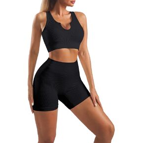 Lingdu Women’s Yoga Outfits 2 piece Set Workout Tracksuits Sports Bra High Waist Legging Active Wear Athletic Clothing Set