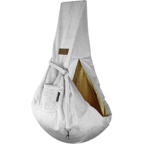 Parisian Pet Sling Carrier Purse for Small and Medium Dogs and Cats Front Pack – Travel Puppy Carrying Bag – Puppy Pouch – Adjustable Shoulder Strap – Chest Holder, Grey